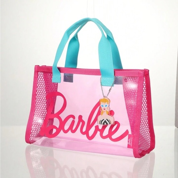 Barbie Handbags - Miniso Fancy Barbie Collection PVC Lunch Bag Transparent Lightweight tote.